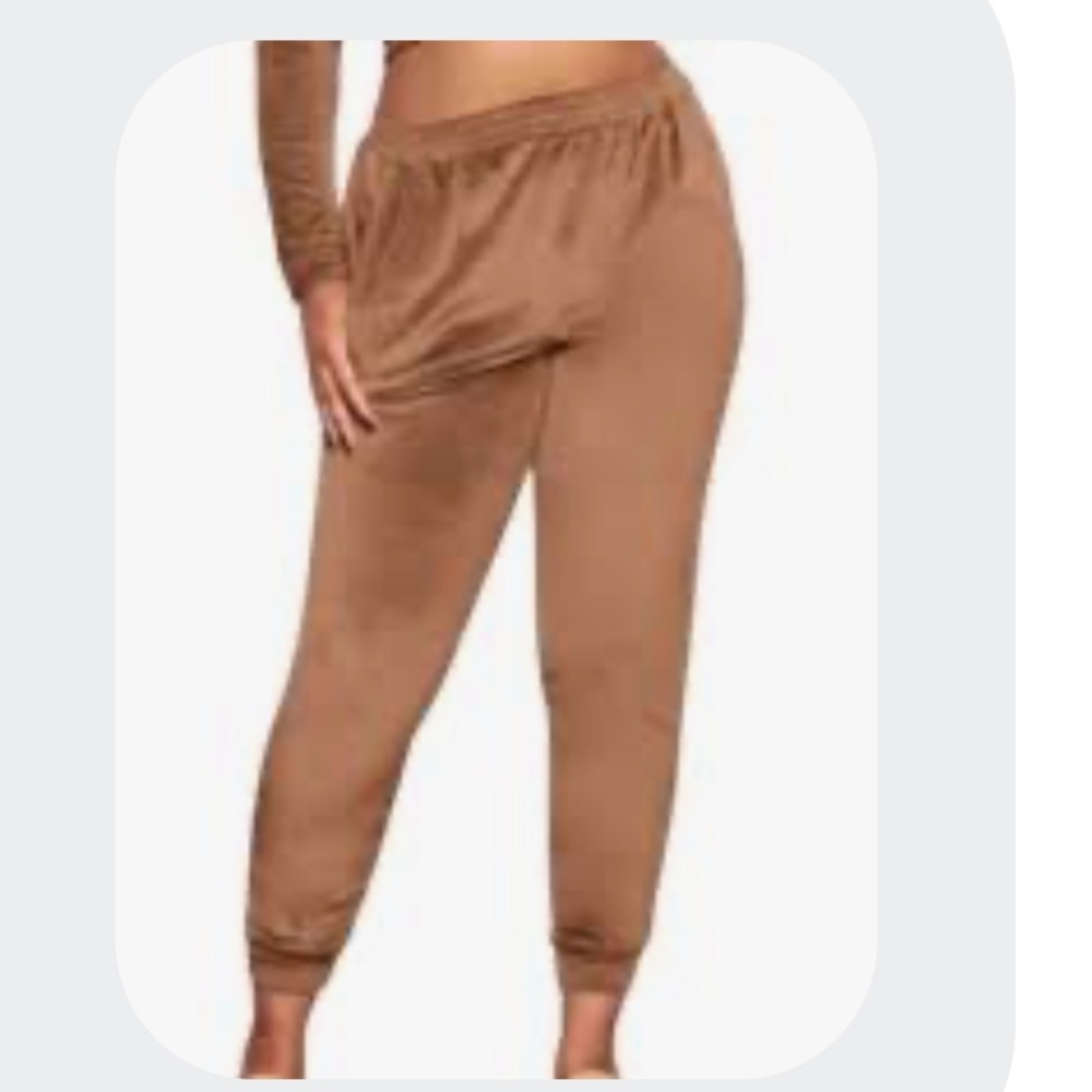 Skims Joggers Womens Medium Brown Casual Cozy Loungewear Pockets Drawstring EUC